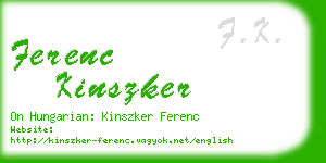 ferenc kinszker business card
